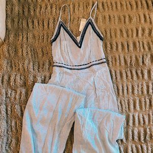 Wid Leg Boho Pin-Stripe Jumpsuit